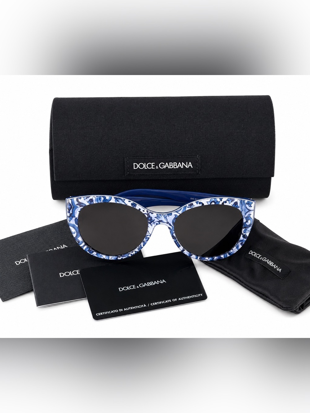 Dolce & Gabbana DG4217 Maiolica Blue White Sunglasses 2993/6G NWOT